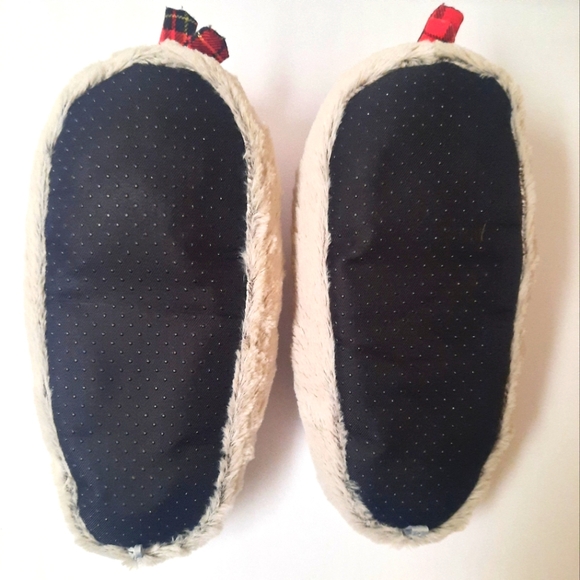 Christmas Fuzzy RUDOLPH REINDEER Slippers Sparkly Antlers And Ears Size 9-10 - Picture 10 of 10